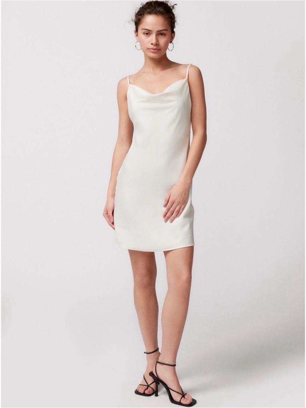 Urban Outfitters Cream Slip Dress with Cowl Neck
